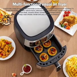 1.59gal Family Air Fryer Oven with Large Basket, Digital Timer & Keep Warm Function, Powerful 1350W, Stainless Steel Exterior & ABS Construction, for Home, Parties, Restaurants - Compatible with US Outlets (110-240V), Restaurant Equipment, Sleek Design, Durable Construction, Multifunctional Cooker, Professional Kitchens