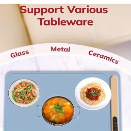 4-Temperature Mode Electric Warming Tray - Touch Control, Foldable Silicone Insulation Board for Hot Food & Beverages, 110-130V, US Plug, Ideal Christmas Gift for Home Use, Food Warming Tray, Sleek Modern Design, Durable Kitchen Item