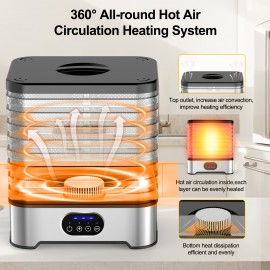 [Digital Dehydrator] Digital Food Dehydrator | US Home Dried Fruit Machine with Timer and Temperature Control, Visible Grid Food Dryer, Suitable for Fruits, Herbal Tea, Dog Snacks, Herbs, Fish Jerky, Meat Snacks, etc., Two Colors Available
