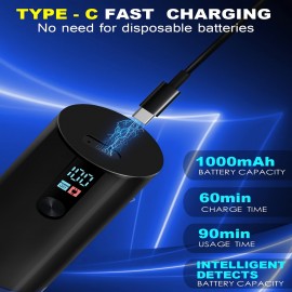 Foqucy-[2-pack] Black electric pepper grinder, power LED display, 4.06oz large capacity, 6-level coarse and fine adjustment, one-handed operation, durable and high-value pepper grinder, suitable for home, kitchen, party, restaurant, barbecue