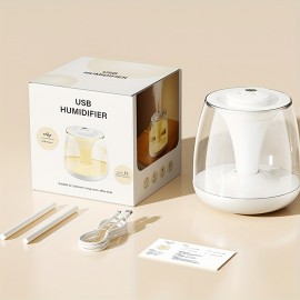 3L Dual Spray Humidifier with Silent Operation, Digital Display & Colorful Ambient Light - USB-Powered, 3-Liter Capacity, 2.6-4L Tank, 36V Operation, 21-30㎡ Coverage, Bedroom & Home Use, Humidifier For Bedroom, Modern Aesthetic, Touch Control