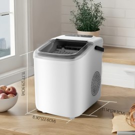 Countertop Ice Maker, Portable Ice Maker, Makes 6 Bullet-shaped Ice Cubes Within 9 Minutes, with Self-cleaning Function And Can Produce 24 Pounds Of Ice In 26.5 Hours. It Comes with A Handle, A Basket And A Spoon, And Is Suitable for Home, Kitchen