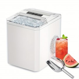Ice Maker Machine - Produces 9 Bullet Ice Cubes In 6 Minutes Ice Machine, 26.5 Pounds Of Ice In 24 Hours Ice Maker Machine for Counter Top, Small Portable Self-cleaning Ice Maker Suitable for Homes, Kitchens, RVs, And Parties