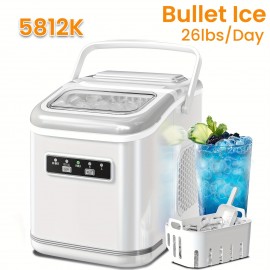 Portable Compact Ice Maker Machine with Self-Cleaning System, 24 lbs/Day & 24-Hour Operation, Digital Display & Timer, 2 Sizes (S/L) with Scoop & Basket - Countertop Ice Maker for Home, RV, Office, Bar, Coffee Station - Compatible with Milk, Drinks, Coffee - 120V, US Plug, 120W, 1.06gal Mini Fridge Design, Ideal for Small Spaces, Energy-Efficient, No Batteries Required, Perfect for Pairing with Milk/Drinks/Coffee, Compact & Portable for Indoor/Outdoor Use, Great for RVs and Bars, Ice