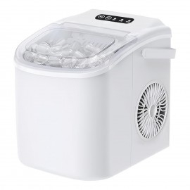 Saeoola Countertop Ice Maker Machine, Makes 9 Ice Cubes In 7 Minutes, Self-Cleaning Ice Maker With Ice Scoop And Basket, 2 Sizes Of Bullet Ice For Home, Kitchen, Camping, Party, RV. (BLACK)