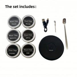Electric Whiskey Smoker Kit, Cocktail Whiskey Smoker Infuser Kit with 6 Flavors Wood Chips Whiskey Gifts for Birthday Bourbon for Man Dad, Husband Boyfriend Drink Lover