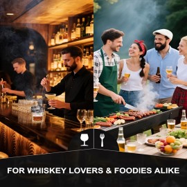 Electric Whiskey Smoker Kit, Cocktail Whiskey Smoker Infuser Kit with 6 Flavors Wood Chips Whiskey Gifts for Birthday Bourbon for Man Dad, Husband Boyfriend Drink Lover