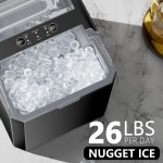 Ice Maker Machine - Produces 9 Bullet Ice Cubes In 6 Minutes Ice Machine, 26.5 Pounds Of Ice In 24 Hours Ice Maker Machine for Counter Top, Small Portable Self-cleaning Ice Maker Suitable for Homes, Kitchens, RVs, And Parties