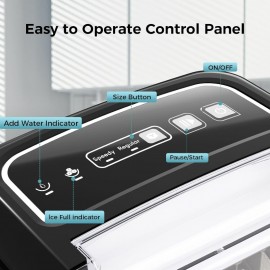 35Lbs/ Day Countertop Ice Maker, 24 Cube Ices in 6 Mins, 2 Ice Sizes, Portable Ice Maker, Compact Countertop Ice Maker, Ice Scoop & Basket for Home/ Office/ Party, Black, Ice Maker with Handle, Large Capacity Ice Making Machine
