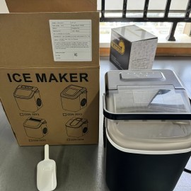 Ice Maker Machine Countertop, 9 Cubes Ready In 7 Mins, 20lbs In 24Hrs, 2 Sizes Of Bullet Ice, Self-Cleaning Ice Maker Machine with Ice Scoop And Basket for Home