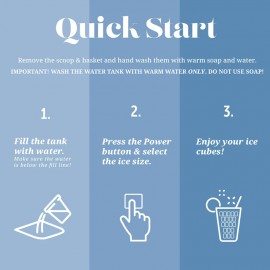 Ice Maker Machine for Large Capacity, 33lbs/D Fast Ice Making, Bullet Ice Type, Durable Countertop Ice Machine, Perfect for Making Cold Drinks, Outdoor & Indoor Use