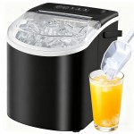 Countertop Ice Maker with Handle, Produces 26 Pounds Of Ice Within 24 Hours And 9 Ice Cubes In 7 Minutes. Portable Ice Maker Includes Ice Basket And Scoop, Suitable for Home/kitchen/camping/apartment Use., Home Ice Machine, Kitchen Appliance, Sleek