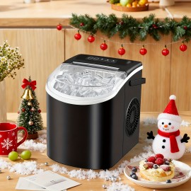 Countertop Ice Maker with Handle, Produces 26 Pounds Of Ice Within 24 Hours And 9 Ice Cubes In 7 Minutes. Portable Ice Maker Includes Ice Basket And Scoop, Suitable for Home/kitchen/camping/apartment Use., Home Ice Machine, Kitchen Appliance, Sleek