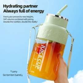 1200 milliliters capacity, universal for all seasons, large-capacity wireless portable juicer bucket, electric sports cup-style fresh fruit juicer, 10sets of stainless steel blades, powerful motor, highly suitable for outdoor fresh juice extraction.